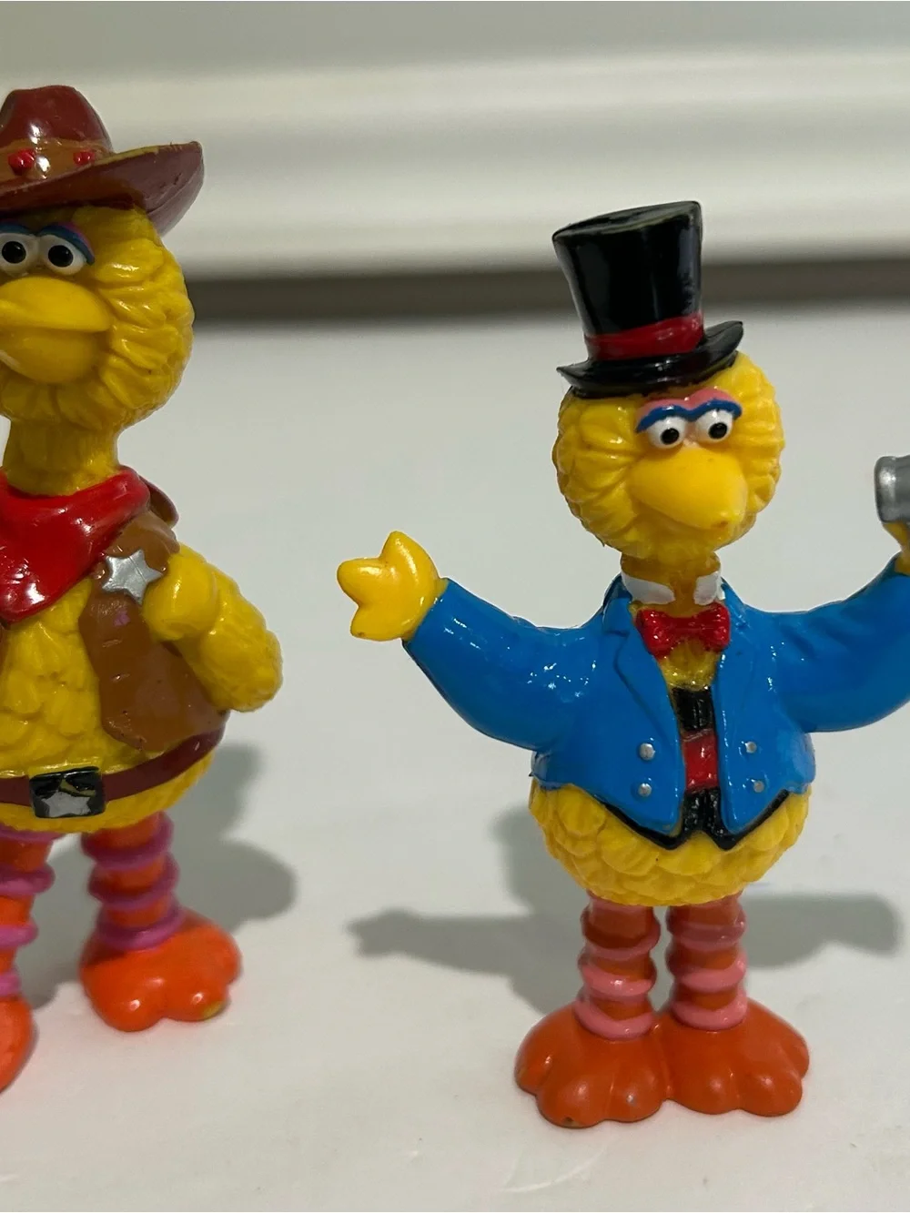 JHP Vintage Sesame Street Cowboy Big Bird Circus Big Bird Caketoppers Lot Of 2
